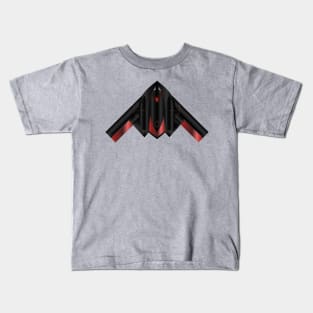 USAF B2 Spirit  Stealth Bomber - Black Red Kids T-Shirt